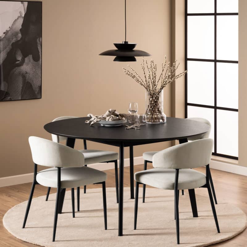 Furniture To Go Roxby Black 140cm Round Dining Table The Home and Office Stores