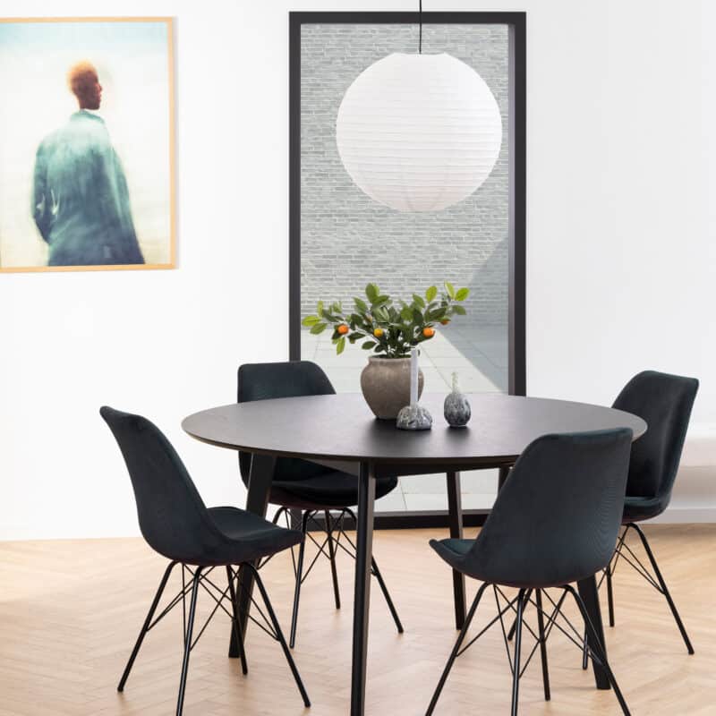 Furniture To Go Roxby Black 140cm Round Dining Table The Home and Office Stores