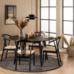 Furniture To Go Roxby Black 140cm Round Dining Table The Home and Office Stores