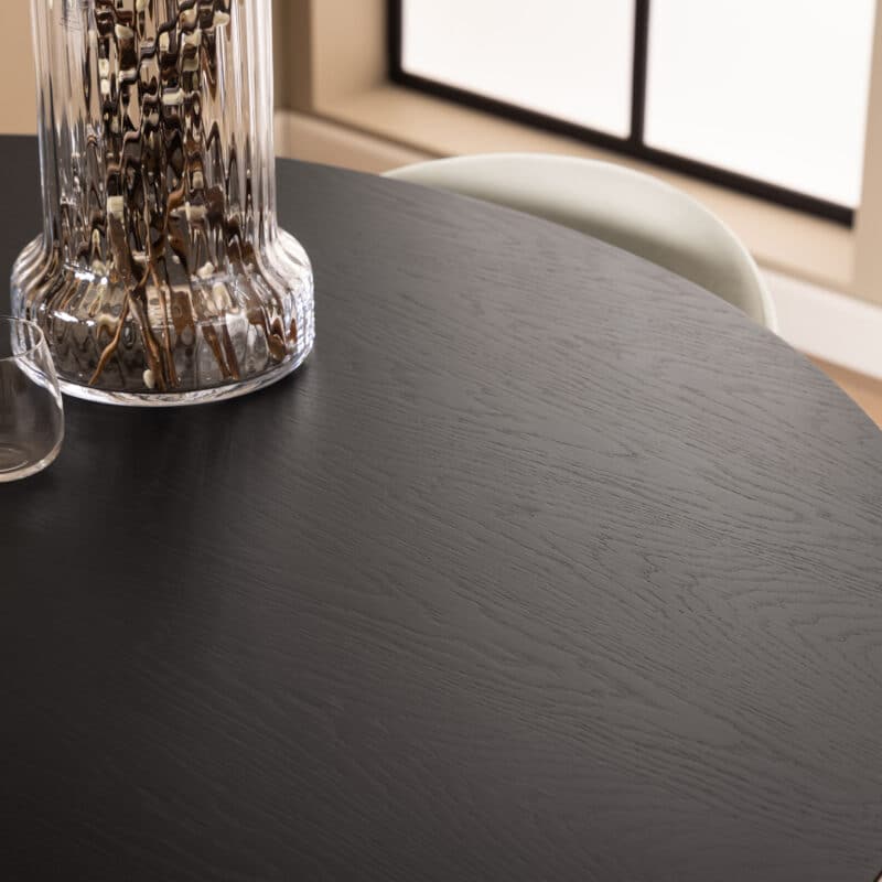 Furniture To Go Roxby Black 140cm Round Dining Table The Home and Office Stores