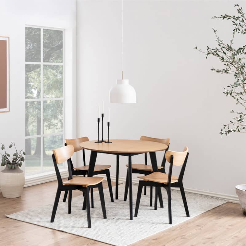 Furniture To Go Roxby Oak Top 105cm Round Dining Table The Home and Office Stores