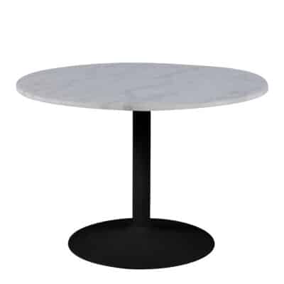 Furniture To Go Tarifa white marble top black base dining table