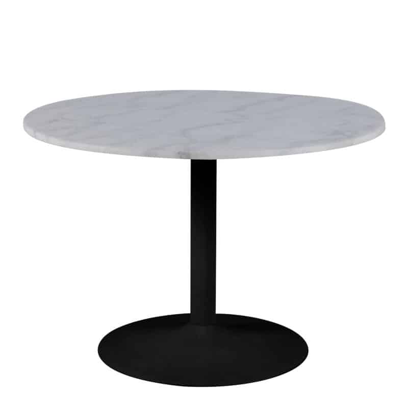 Furniture To Go Tarifa white marble top black base dining table