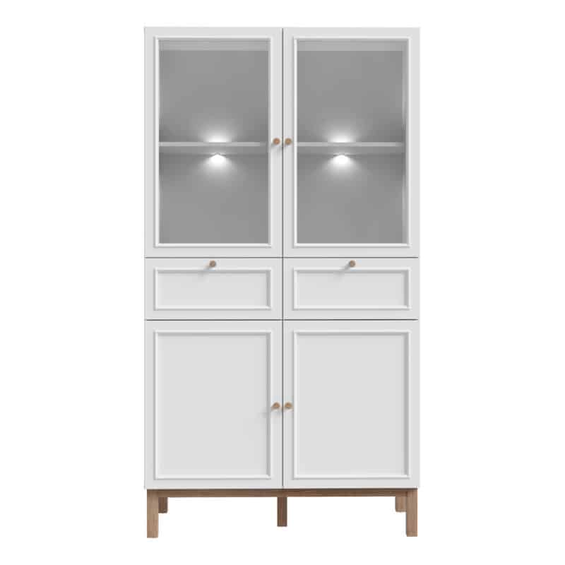 Furniture To Go Wensley Light Grey 4 Door 2 Drawer Display Cabinet With LED Lighting The Home and Office Stores