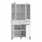 Furniture To Go Wensley Light Grey 4 Door 2 Drawer Display Cabinet With LED Lighting The Home and Office Stores