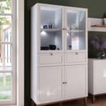 Furniture To Go Wensley Light Grey 4 Door 2 Drawer Display Cabinet With LED Lighting The Home and Office Stores