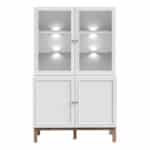 Furniture To Go Wensley Light Grey 4 Door Display Cabinet With LED Lighting The Home and Office Stores