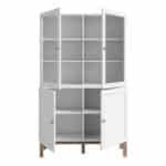 Furniture To Go Wensley Light Grey 4 Door Display Cabinet With LED Lighting The Home and Office Stores
