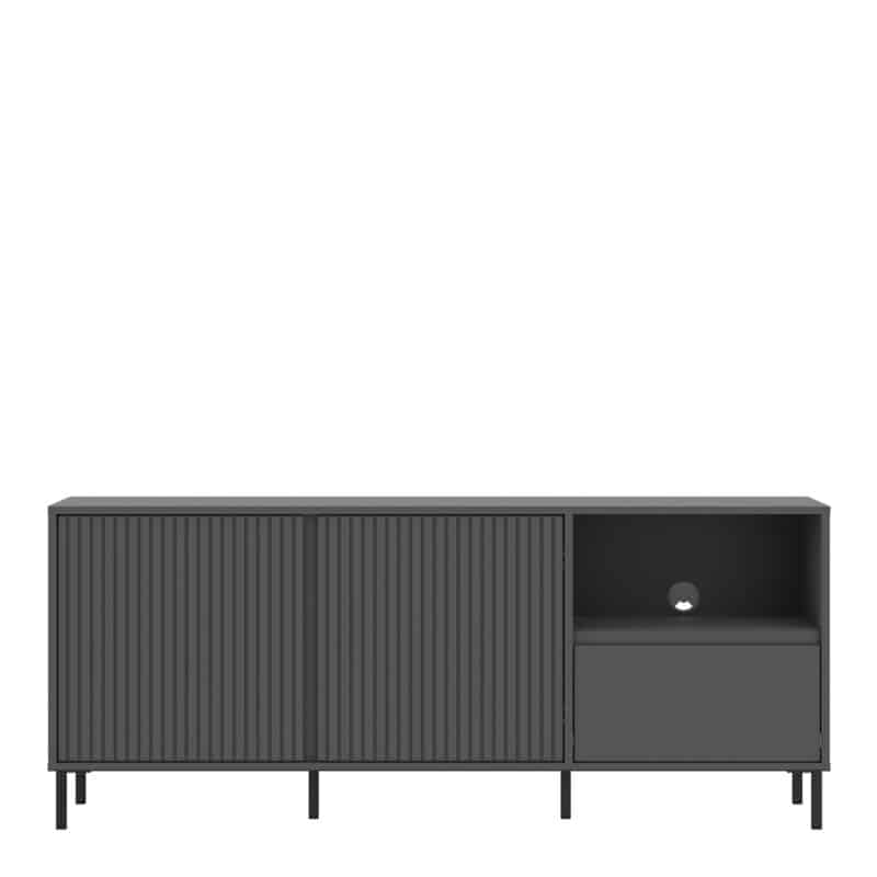 Furniture To Go Avenale 2 Door 1 Drawer Anthracite TV Cabinet The Home and Office Stores