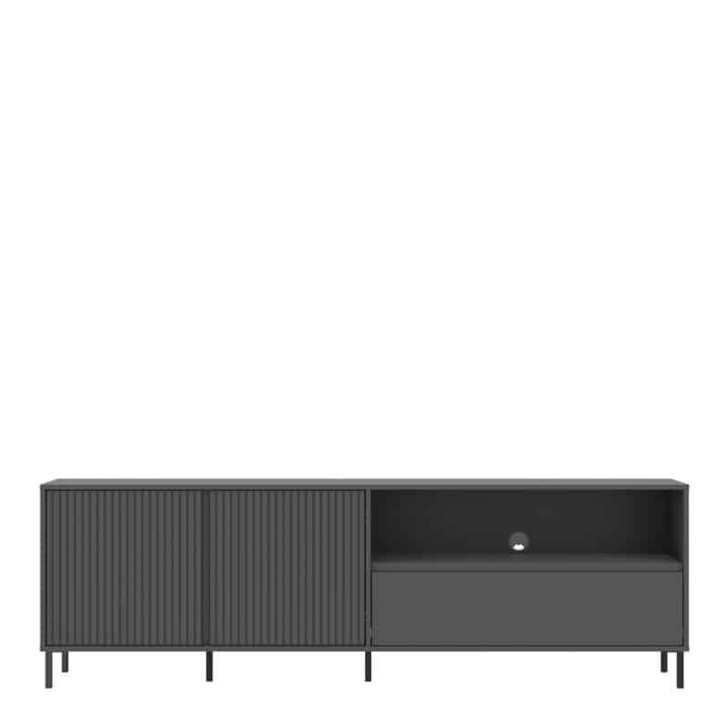 Furniture To Go Avenale 2 Door 1 Drawer Anthracite Wide TV Cabinet The Home and Office Stores