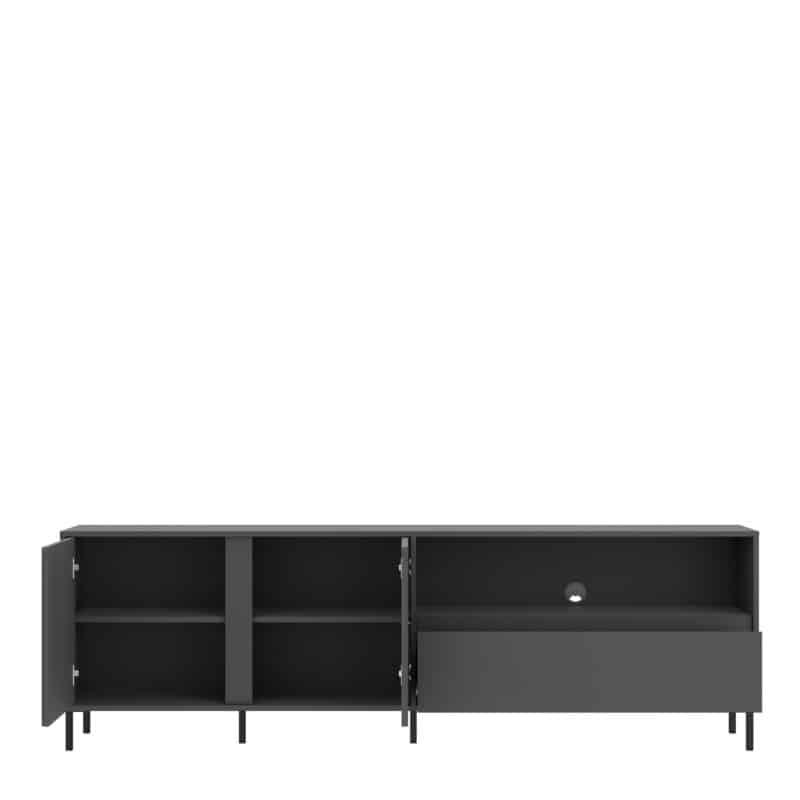 Furniture To Go Avenale 2 Door 1 Drawer Anthracite Wide TV Cabinet The Home and Office Stores