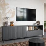 Furniture To Go Avenale 2 Door 1 Drawer Anthracite Wide TV Cabinet The Home and Office Stores