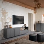 Furniture To Go Avenale 2 Door 1 Drawer Anthracite Wide TV Cabinet The Home and Office Stores