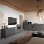 Furniture To Go Avenale 2 Door 1 Drawer Anthracite Wide TV Cabinet The Home and Office Stores