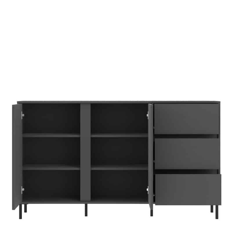 Furniture To Go Avenale 2 Door 3 Drawer Anthracite Sideboard The Home and Office Stores