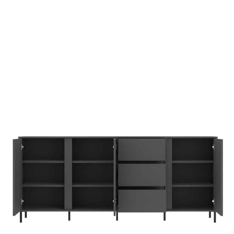 Furniture To Go Avenale 3 Door 3 Drawer Anthracite Sideboard The Home and Office Stores