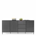 Furniture To Go Avenale 3 Door 3 Drawer Anthracite Sideboard The Home and Office Stores