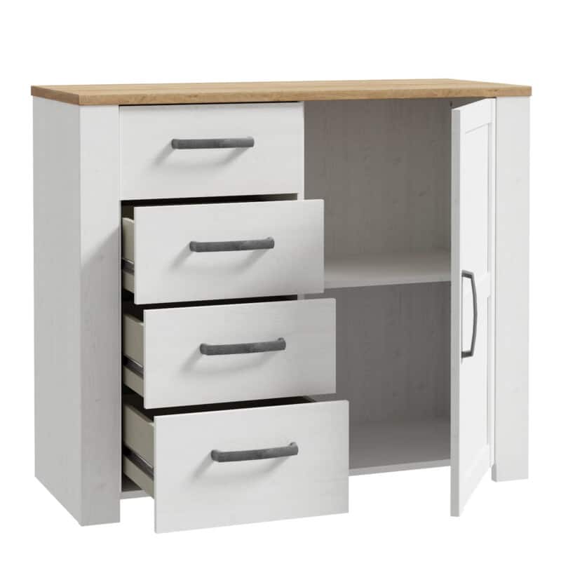 Furniture To Go Bohol 1 Door 4 Drawer White Chest The Home and Office Stores