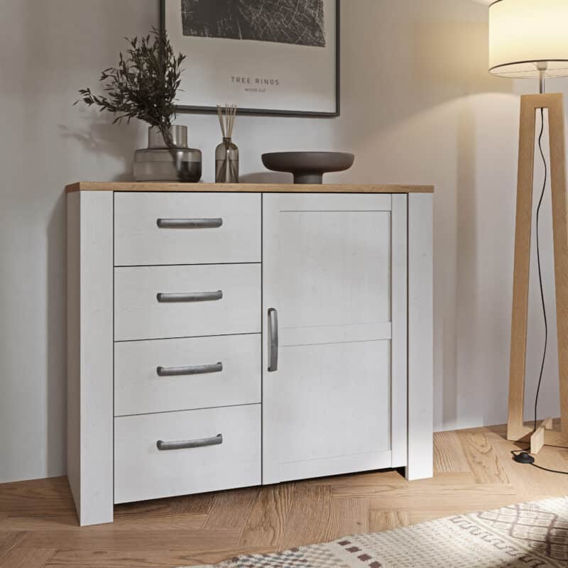 Furniture To Go Bohol 1 Door 4 Drawer White Chest The Home and Office Stores