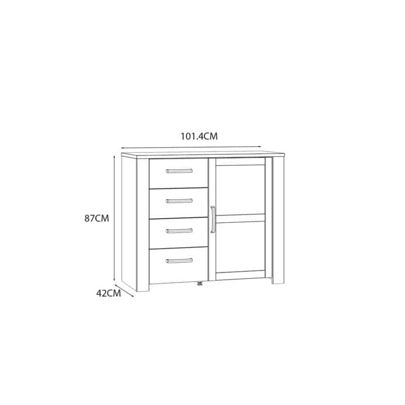 Furniture To Go Bohol 1 Door 4 Drawer White Chest The Home and Office Stores