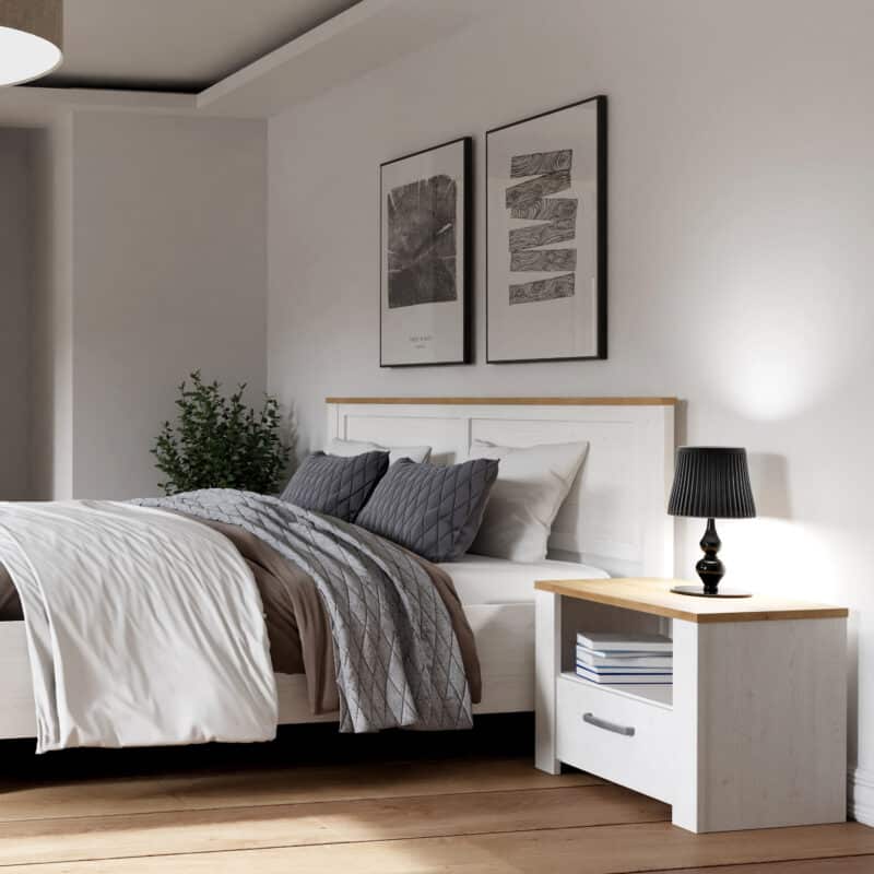 Furniture To Go Bohol 1 Drawer White Bedside Table The Home and Office Stores