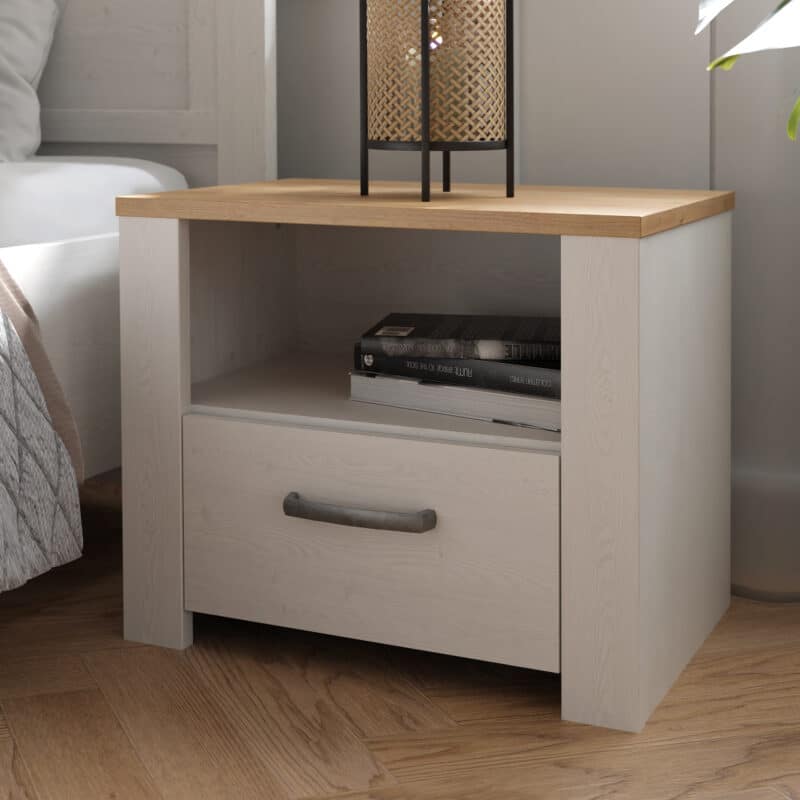 Furniture To Go Bohol 1 Drawer White Bedside Table The Home and Office Stores