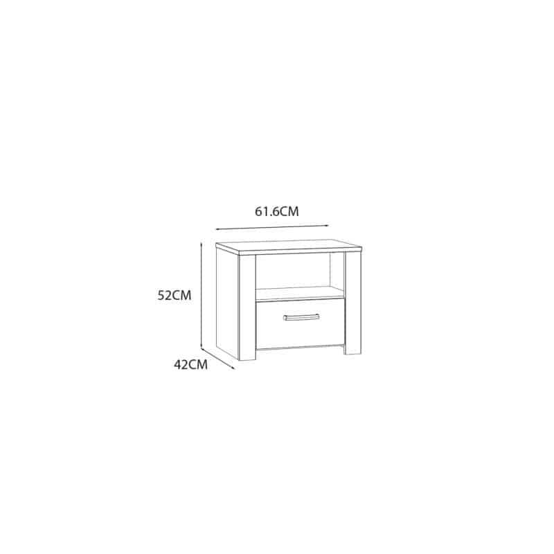 Furniture To Go Bohol 1 Drawer White Bedside Table The Home and Office Stores