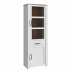 Furniture To Go Bohol 2 door 1 drawer narrow white display Cabinet