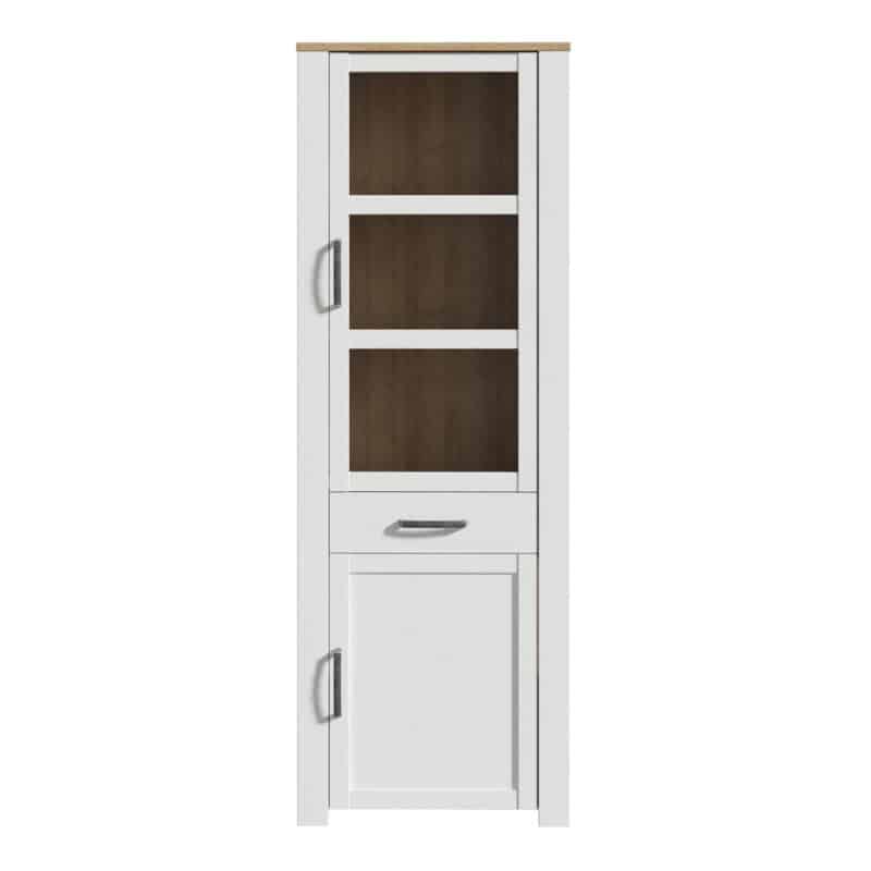 Furniture To Go Bohol 2 Door 1 Drawer Narrow White Display Cabinet The Home and Office Stores