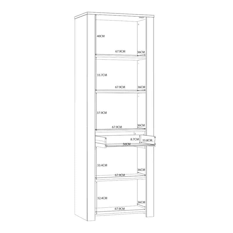 Furniture To Go Bohol 2 Door 1 Drawer Narrow White Display Cabinet The Home and Office Stores