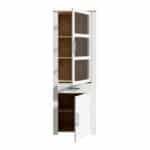 Furniture To Go Bohol 2 Door 1 Drawer Narrow White Display Cabinet With LED Lighting The Home and Office Stores