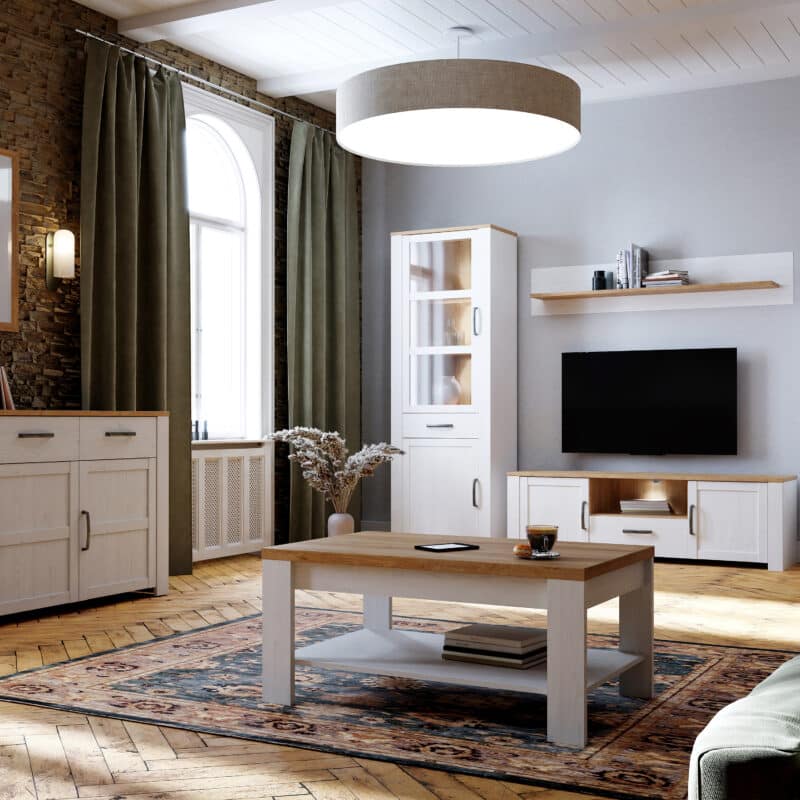 Furniture To Go Bohol 2 Door 1 Drawer Narrow White Display Cabinet With LED Lighting The Home and Office Stores