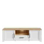 Furniture To Go Bohol 2 Door 1 Drawer White TV Cabinet With LED Lighting The Home and Office Stores