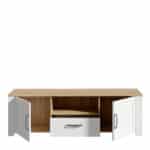 Furniture To Go Bohol 2 Door 1 Drawer White TV Cabinet With LED Lighting The Home and Office Stores