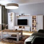Furniture To Go Bohol 2 Door 1 Drawer White TV Cabinet With LED Lighting The Home and Office Stores