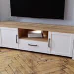 Furniture To Go Bohol 2 Door 1 Drawer White TV Cabinet With LED Lighting The Home and Office Stores