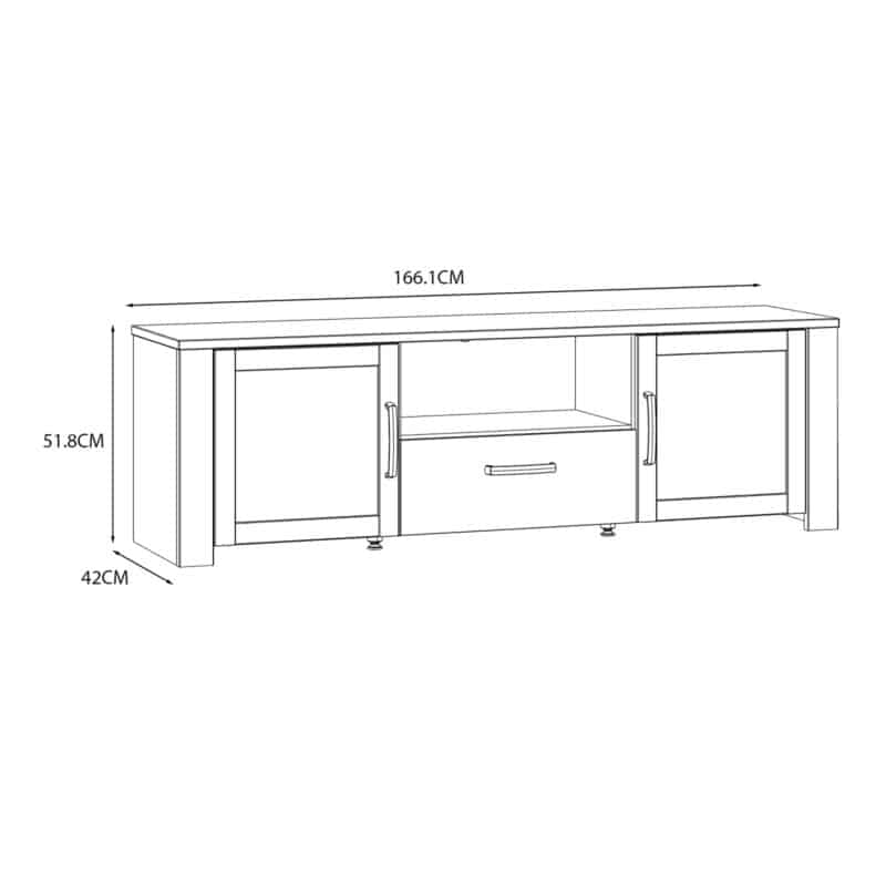 Furniture To Go Bohol 2 Door 1 Drawer White TV Cabinet With LED Lighting The Home and Office Stores