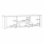 Furniture To Go Bohol 2 Door 1 Drawer White TV Cabinet With LED Lighting The Home and Office Stores
