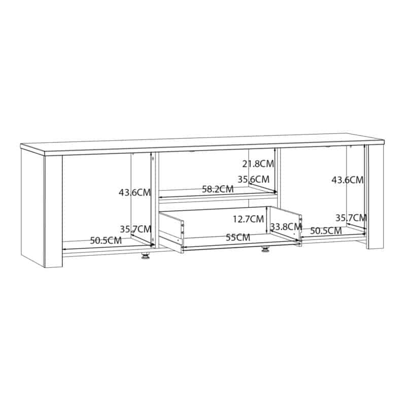 Furniture To Go Bohol 2 Door 1 Drawer White TV Cabinet With LED Lighting The Home and Office Stores