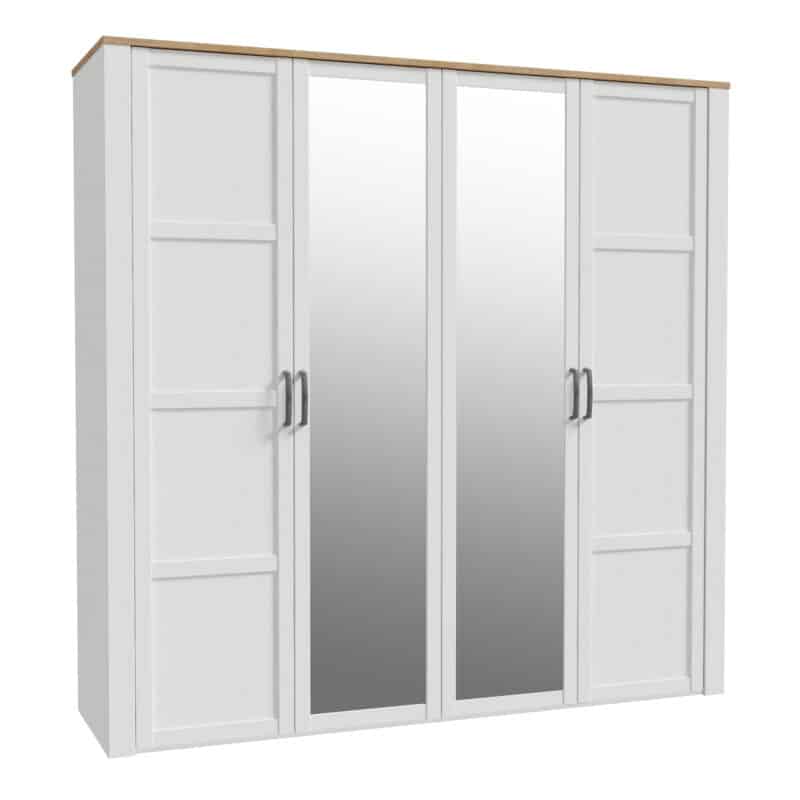 Furniture To Go Bohol 2 door 2 mirrored door white wardrobe