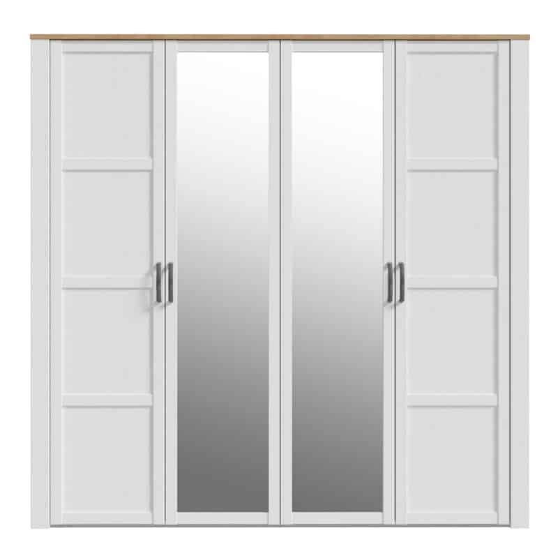 Furniture To Go Bohol 2 Door 2 Mirrored Door White Wardrobe The Home and Office Stores