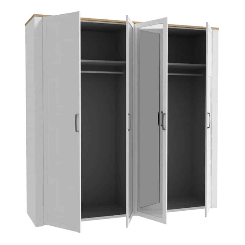 Furniture To Go Bohol 2 Door 2 Mirrored Door White Wardrobe The Home and Office Stores