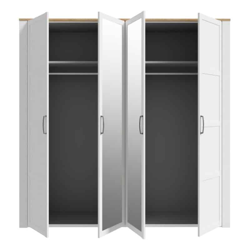 Furniture To Go Bohol 2 Door 2 Mirrored Door White Wardrobe The Home and Office Stores