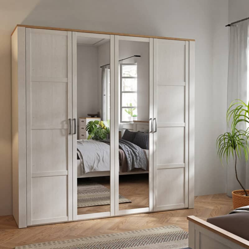 Furniture To Go Bohol 2 Door 2 Mirrored Door White Wardrobe The Home and Office Stores