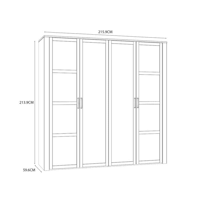 Furniture To Go Bohol 2 Door 2 Mirrored Door White Wardrobe The Home and Office Stores