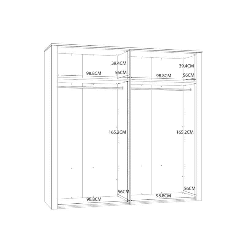 Furniture To Go Bohol 2 Door 2 Mirrored Door White Wardrobe The Home and Office Stores
