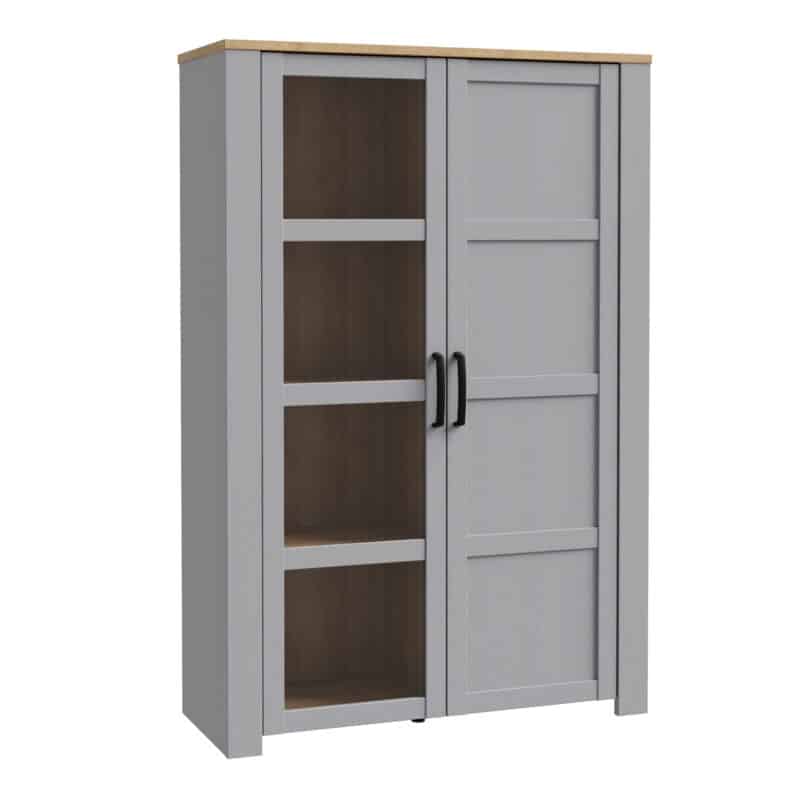 Furniture To Go Bohol 2 door grey display cabinet