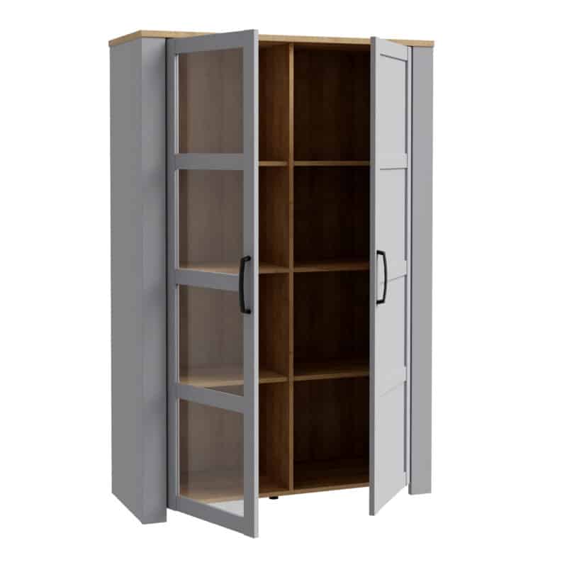 Furniture To Go Bohol 2 Door Grey Display Cabinet The Home and Office Stores