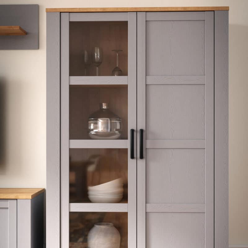 Furniture To Go Bohol 2 Door Grey Display Cabinet The Home and Office Stores