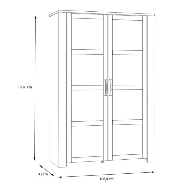 Furniture To Go Bohol 2 Door Grey Display Cabinet The Home and Office Stores